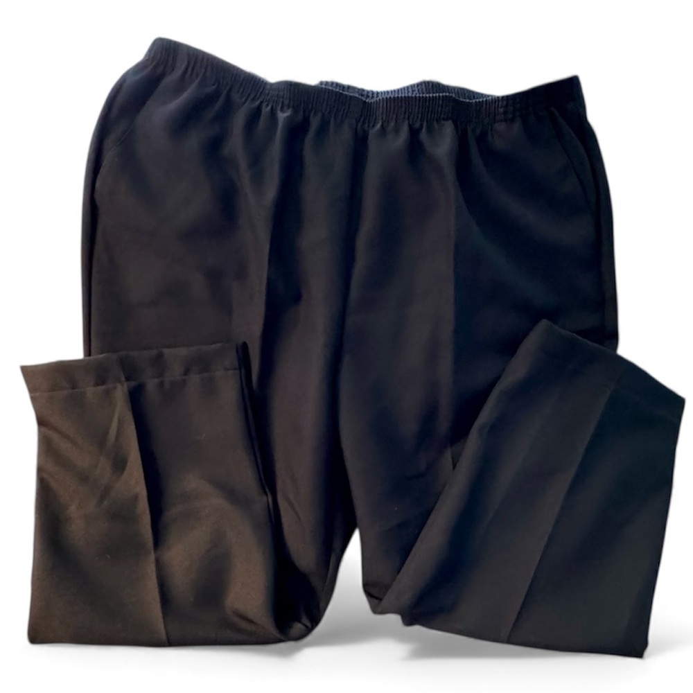 Alfred Dunner Pull-On Dress Pants Women's Plus 22W Black Stretch Elastic Waist